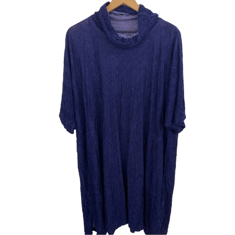 Issey Miyake Cauliflower Blue Textured Oversized Dress with Pockets One Size